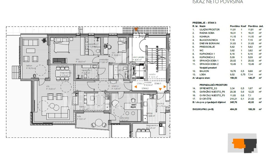 Luksuzan stan u prizemlju 185 m2, Varaždin, SPA centar, garaža i dvorište, prodaja