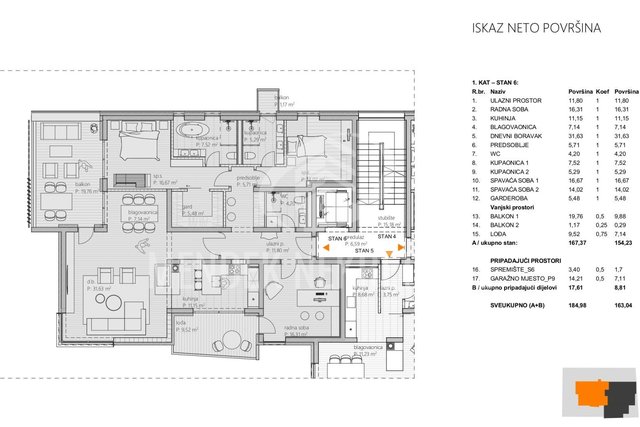 Luksuzan stan na I. katu 163 m2, Varaždin, SPA centar, garaža, prodaja