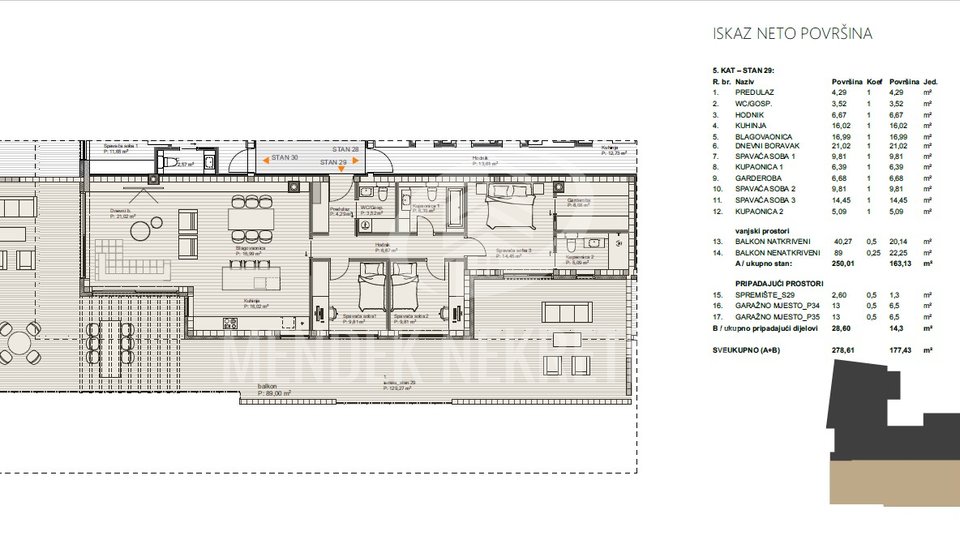 PENTHOUSE - NOVOGRADNJA  4S stan 250,01 m2 na 5. katu, Varaždin, Prodaja