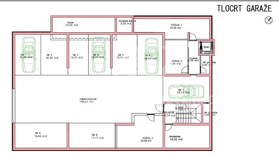 4S stan/apartman, 2. kat 192 m2 + krovna terasa s bazenom 203 m2, Kožino, Prodaja