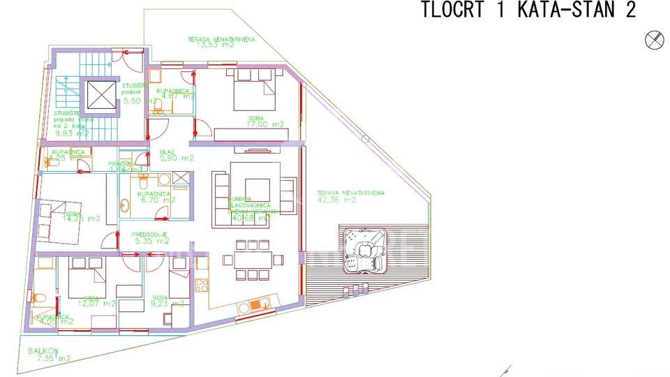 4S stan/apartman, 1.kat 189 m2 + 2 parkirna mjesta, Sukošan, Prodaja