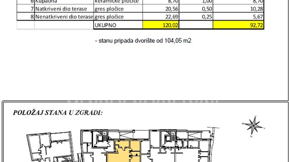U IZGRADNJI! 3-S stan 92,72 u prizemlju + dvorište 104,05 m2, Varaždin, centar, prodaja