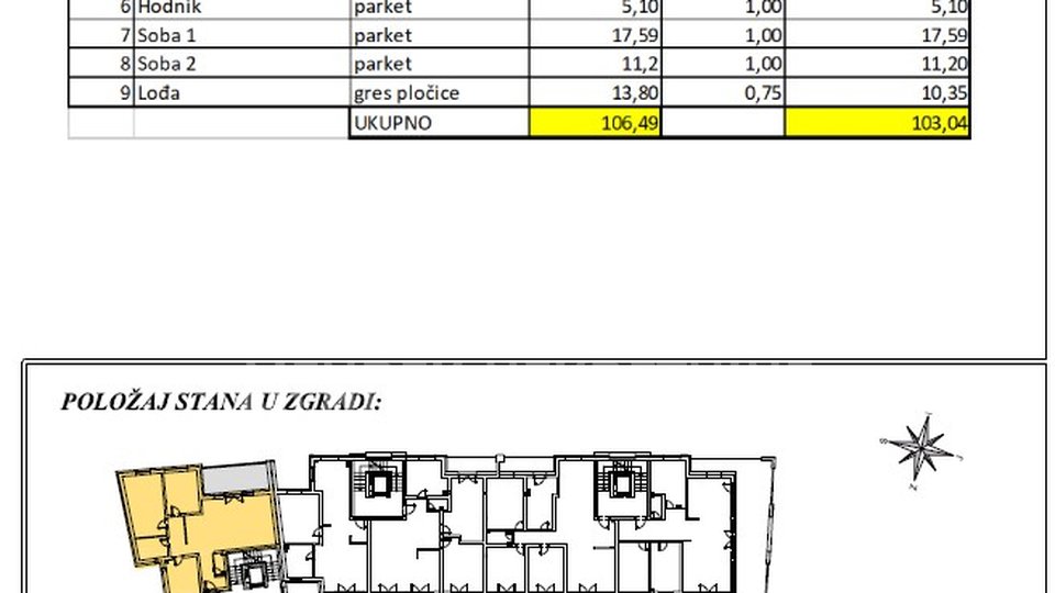 U IZGRADNJI! 3-S stan 103,04 m2, 1. kat, Varaždin, centar, prodaja
