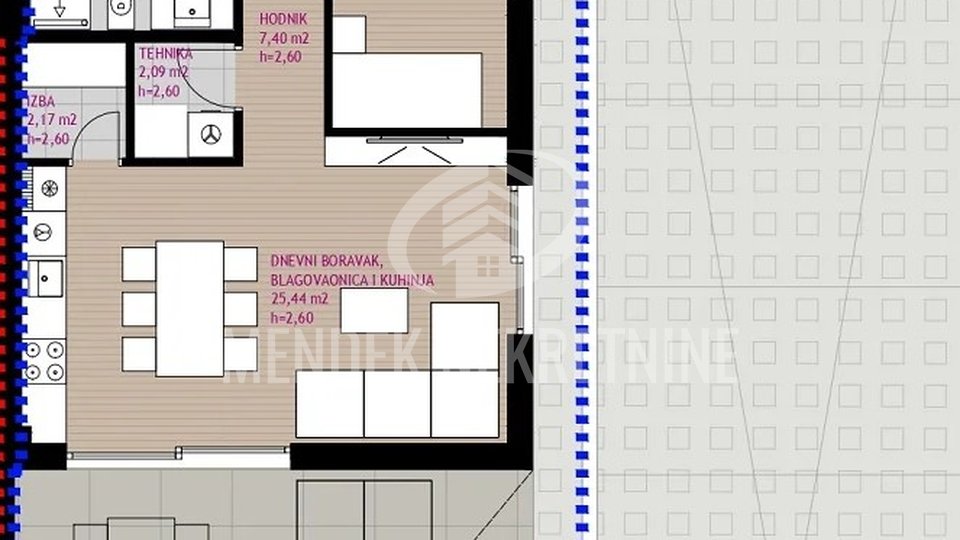 3-Zimmer-Wohnung 100,58 m2, Erdgeschoss, Diklo, Zadar, zu verkaufen
