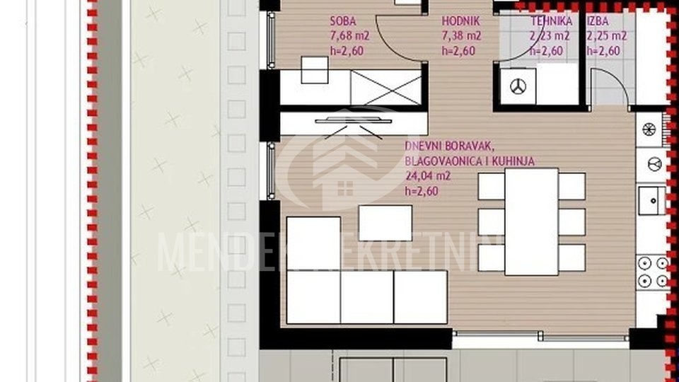 3-Zimmer-Wohnung 103,66 m2, Erdgeschoss, Diklo, Zadar, zu verkaufen