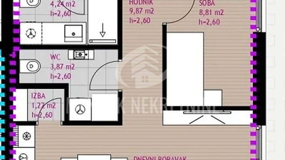 4-Zimmer-PENTHOUSE 103,66 m2, Diklo, Zadar, zu verkaufen