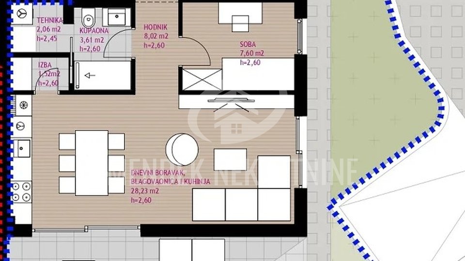 4-Zimmer-Wohnung 110,73 m2, Erdgeschoss, Diklo, Zadar, zu verkaufen