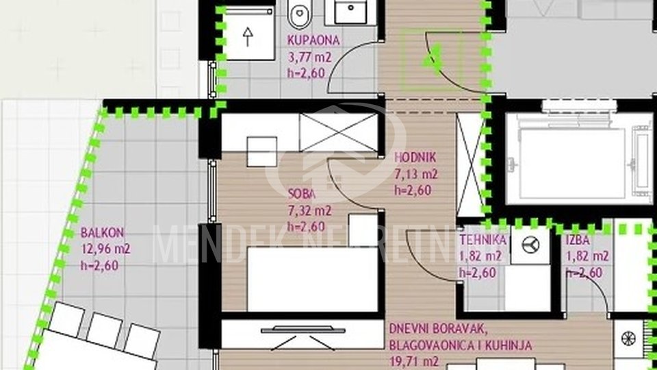 PRETPRODAJA! BEZ PROVIZIJE!!! 4-S stan 108,44 m2, prizemlje, Diklo, Zadar, prodaja