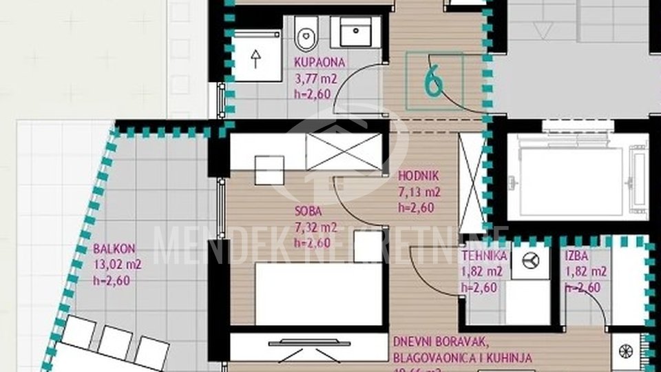 3-Zimmer-PENTHOUSE 84,30 m2, Diklo, Zadar, zu verkaufen