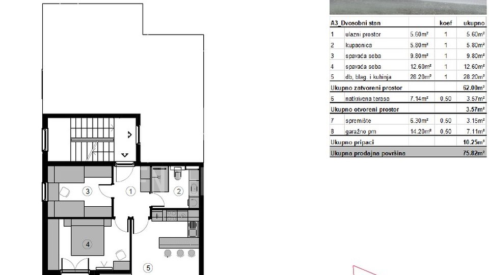 Apartment, 75 m2, For Sale, Podstrana