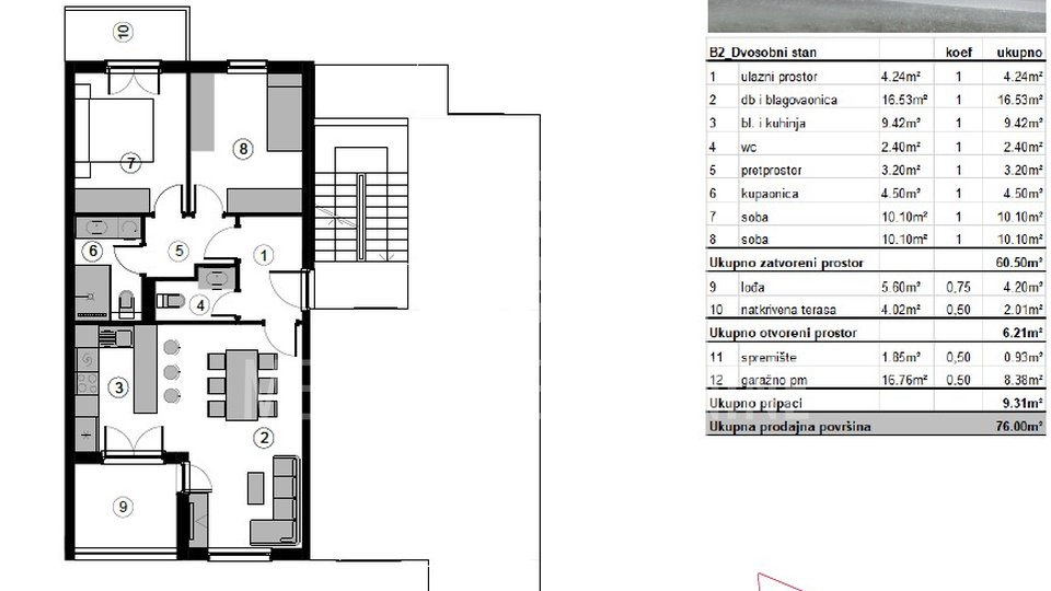 Apartment, 76 m2, For Sale, Podstrana