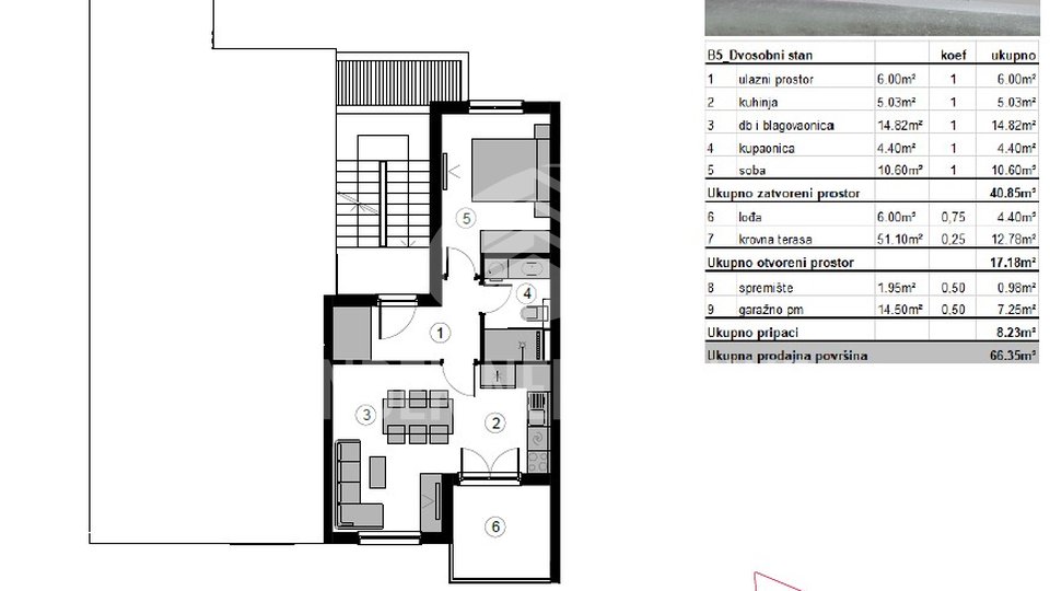Apartment, 66 m2, For Sale, Podstrana