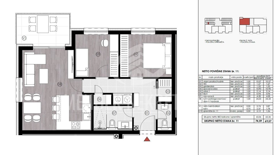 Appartamento, 69 m2, Vendita, Varaždin - Grabanica