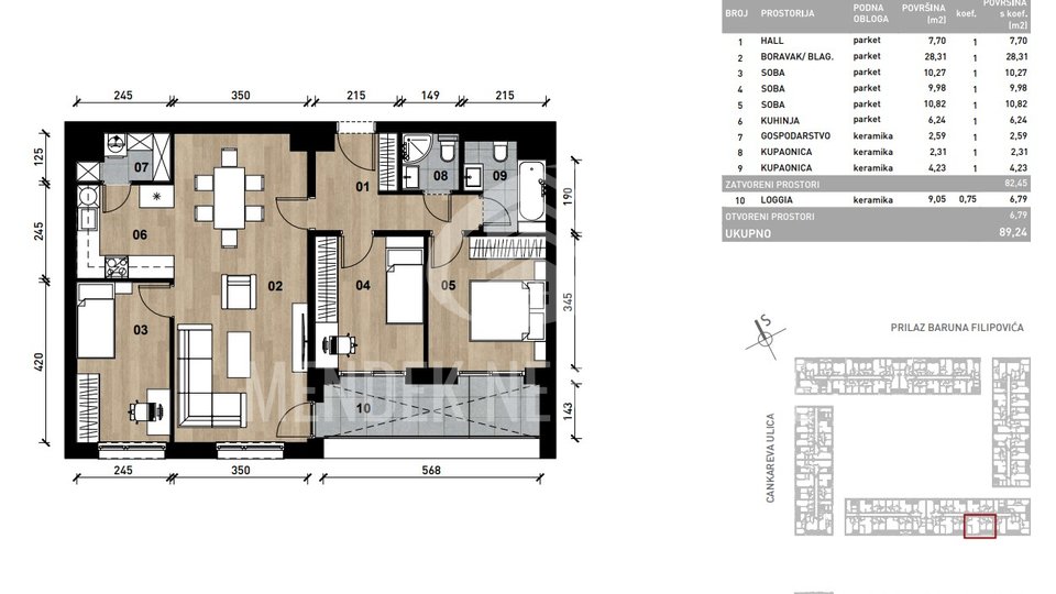 Wohnung, 89 m2, Verkauf, Črnomerec