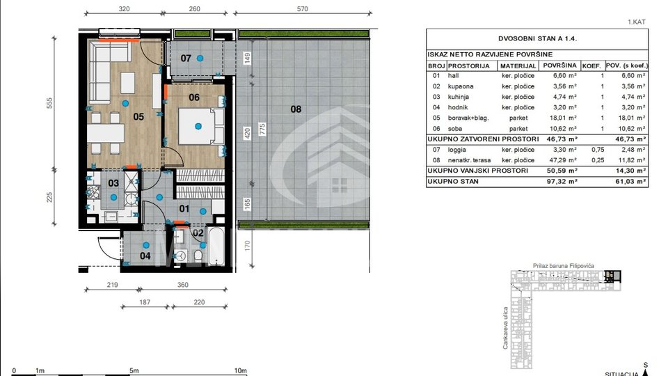 Wohnung, 61 m2, Verkauf, Črnomerec