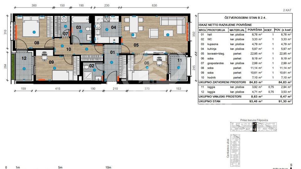 Apartment, 91 m2, For Sale, Črnomerec