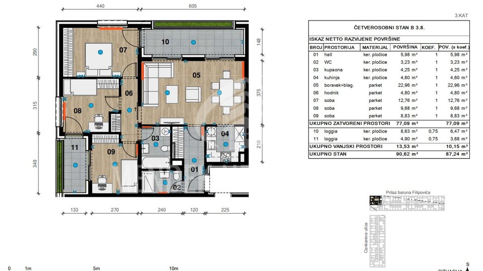 Apartment, 87 m2, For Sale, Črnomerec