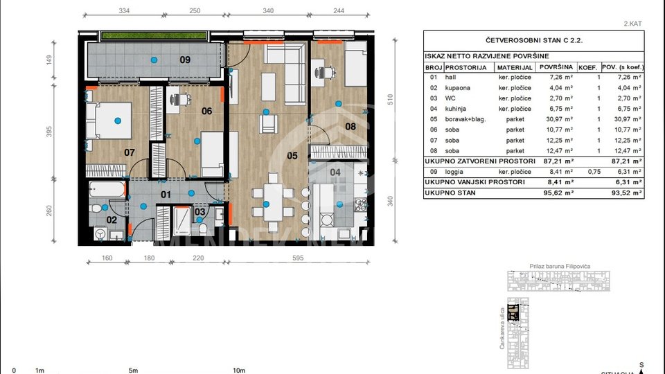 Wohnung, 93 m2, Verkauf, Črnomerec