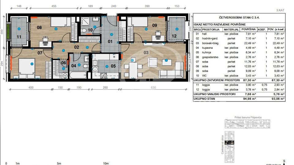 Wohnung, 93 m2, Verkauf, Črnomerec