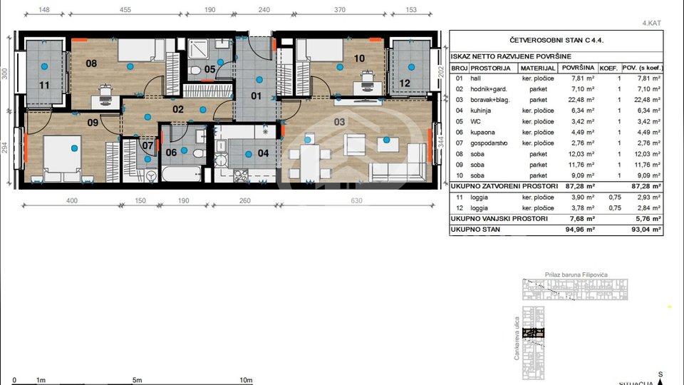 Wohnung, 93 m2, Verkauf, Črnomerec