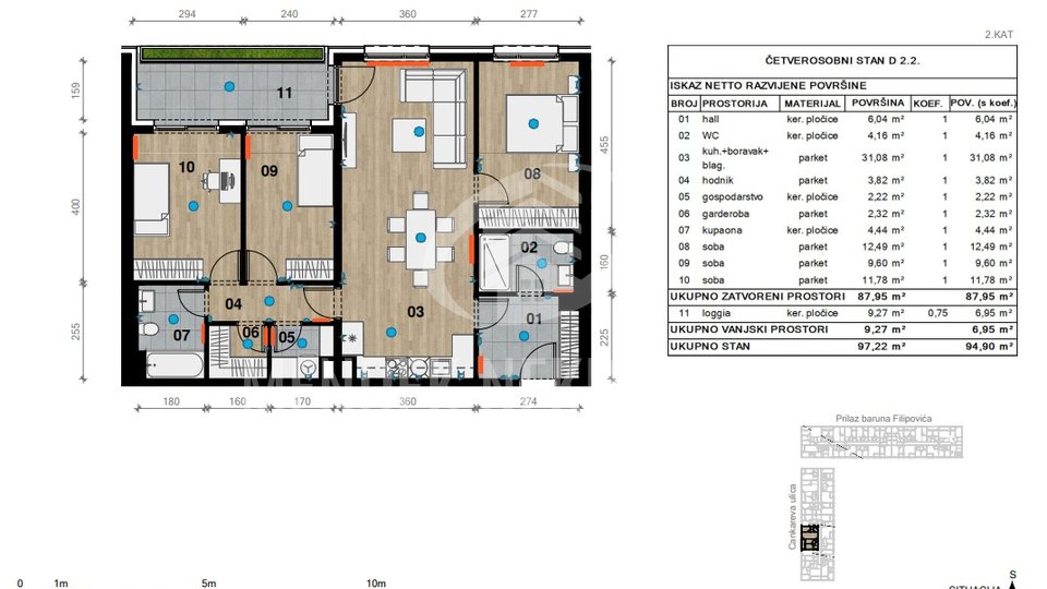 Wohnung, 94 m2, Verkauf, Črnomerec