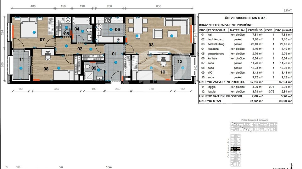 Apartment, 93 m2, For Sale, Črnomerec