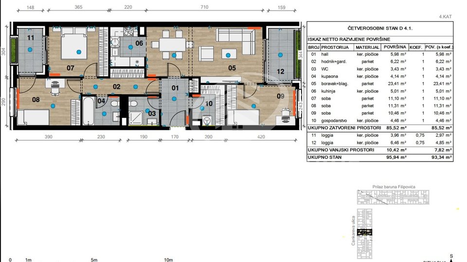 Apartment, 93 m2, For Sale, Črnomerec