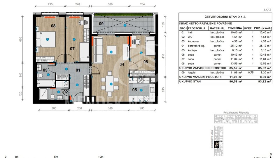 Apartment, 93 m2, For Sale, Črnomerec